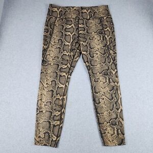 Athletic Works Leggings Womens XXXL Brown Snakeskin Activewear High Rise Stretch